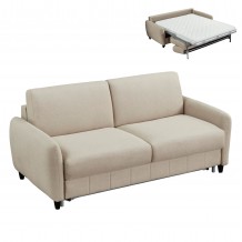 ΚΑΝΑΠΕΣ-ΚΡΕΒΑΤΙ ΜΕ ΑΝΑΔΙΠΛ ΣΤΡΩΜΑ ETUDINE HM3311 02 ΜΠΕΖ ΥΦΑΣΜΑ 185x97x87Υεκ c534059