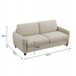 ΚΑΝΑΠΕΣ-ΚΡΕΒΑΤΙ ΜΕ ΑΝΑΔΙΠΛ ΣΤΡΩΜΑ ETUDINE HM3311 02 ΜΠΕΖ ΥΦΑΣΜΑ 185x97x87Υεκ c534059