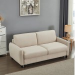 ΚΑΝΑΠΕΣ-ΚΡΕΒΑΤΙ ΜΕ ΑΝΑΔΙΠΛ ΣΤΡΩΜΑ ETUDINE HM3311 02 ΜΠΕΖ ΥΦΑΣΜΑ 185x97x87Υεκ c534059