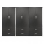 Ντουλάπα εξάφυλλη με συρτάρια Lego pakoworld wenge 240x42x180εκ c534105