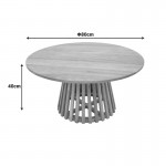 Τραπέζι σαλονιού Radiane pakoworld μασίφ ξύλο ακακίας σε φυσική απόχρωση Φ80x40εκ c534106