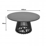 Τραπέζι σαλονιού Radiane pakoworld μασίφ ξύλο ακακίας σε μαύρη απόχρωση Φ80x40εκ c534107