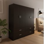 Ντουλάπα τετράφυλλη με συρτάρια Lego pakoworld wenge 160x42x180εκ c534108