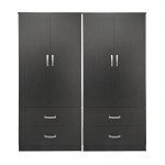 Ντουλάπα τετράφυλλη με συρτάρια Lego pakoworld wenge 160x42x180εκ c534108