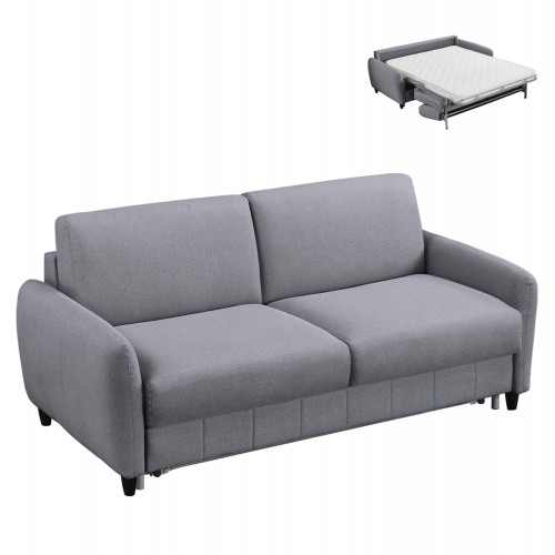 ΚΑΝΑΠΕΣ-ΚΡΕΒΑΤΙ ΜΕ ΑΝΑΔΙΠΛ ΣΤΡΩΜΑ ETUDINE HM3311 01 ΓΚΡΙ ΥΦΑΣΜΑ 185x97x87Υεκ c534115