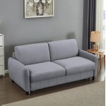 ΚΑΝΑΠΕΣ-ΚΡΕΒΑΤΙ ΜΕ ΑΝΑΔΙΠΛ ΣΤΡΩΜΑ ETUDINE HM3311 01 ΓΚΡΙ ΥΦΑΣΜΑ 185x97x87Υεκ c534115