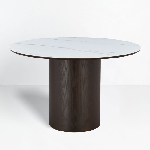 AMARO ΤΡΑΠΕΖΙ ΚΑΦΕ BITTER ΛΕΥΚΟ ΜΕ ΟΨΗ ΜΑΡΜΑΡΟΥ 120x120x75cm c534118