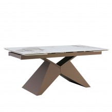 MARRON ΤΡΑΠΕΖΙ ΕΠΕΚΤΕΙΝΟΜΕΝΟ-Η ΛΕΥΚΟ ΜΕ ΟΨΗ ΜΑΡΜΑΡΟΥ 180x90x75cm c534120