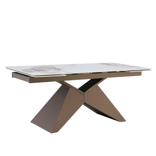 MARRON ΤΡΑΠΕΖΙ ΕΠΕΚΤΕΙΝΟΜΕΝΟ-Η ΛΕΥΚΟ ΜΕ ΟΨΗ ΜΑΡΜΑΡΟΥ 180x90x75cm c534120
