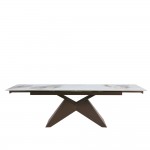 MARRON ΤΡΑΠΕΖΙ ΕΠΕΚΤΕΙΝΟΜΕΝΟ-Η ΛΕΥΚΟ ΜΕ ΟΨΗ ΜΑΡΜΑΡΟΥ 180x90x75cm c534120