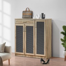 Παπουτσοθήκη-ντουλάπι Sante pakoworld 30 ζεύγων σε sonoma-ανθρακί απόχρωση 120x37x123εκ c534150