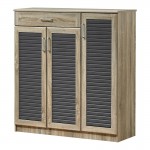 Παπουτσοθήκη-ντουλάπι Sante pakoworld 30 ζεύγων σε sonoma-ανθρακί απόχρωση 120x37x123εκ c534150