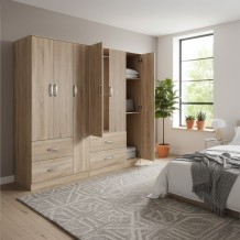 Ντουλάπα εξάφυλλη Lego pakoworld sonoma 180x42x180εκ c534196