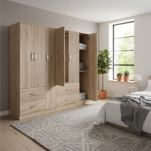 Ντουλάπα εξάφυλλη Lego pakoworld sonoma 180x42x180εκ c534196