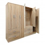 Ντουλάπα εξάφυλλη Lego pakoworld sonoma 180x42x180εκ c534196