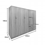 Ντουλάπα εξάφυλλη Lego I pakoworld sonoma 240x42x180εκ c534199