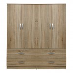 Ντουλάπα τετράφυλλη με συρτάρια Lego pakoworld sonoma 160x42x180εκ c534200