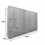 Ντουλάπα οχτάφυλλη Lego pakoworld sonoma 241x42x181εκ c534203