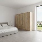 Ντουλάπα εξάφυλλη Lego pakoworld sonoma 240x42x180εκ c534204