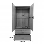 Ντουλάπα εξάφυλλη με συρτάρια Lego pakoworld sonoma 240x42x180εκ c534205