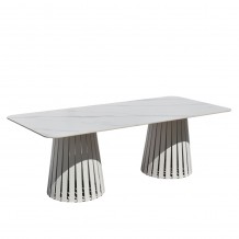 EURORA ΤΡΑΠΕΖΙ ΛΕΥΚΟ ΜΕ ΟΨΗ ΜΑΡΜΑΡΟΥ ΛΕΥΚΟ 220x100x75cm c534210