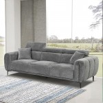 SEVILLE Kαναπές 3Θέσιος Σαλονιού - Καθιστικού Teddy Ύφασμα Σκούρο Γκρι c534258