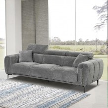 SEVILLE Kαναπές 3Θέσιος Σαλονιού - Καθιστικού Teddy Ύφασμα Σκούρο Γκρι c534258