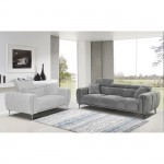 SEVILLE Kαναπές 3Θέσιος Σαλονιού - Καθιστικού Teddy Ύφασμα Σκούρο Γκρι c534258