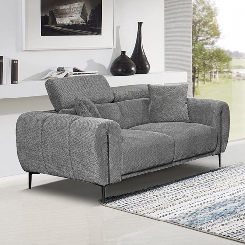 SEVILLE Kαναπές 2Θέσιος Σαλονιού - Καθιστικού Teddy Ύφασμα Σκούρο Γκρι c534260