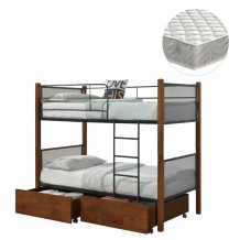 ΚΟΥΚΕΤΑ ΜΕ 2 ΣΥΡΤΑΡΙΑ 2 ΣΤΡΩΜΑΤΑ 90X190εκ RAYVEN HM21336 ΞΥΛΟ ΚΑΙ ΜΕΤΑΛΛΟ c534274