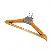 Πακέτο 3 κρεμάστρες ξύλινες με ράβδο 44 5x1 2x23cm Σετ 4 c534302