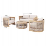 ΣΕΤ ΣΑΛΟΝΙ ΕΞ ΧΩΡΟΥ 4ΤΜΧ ΣΕΙΡΑ ODYSSEY ΗΜ6264 ΞΥΛΟ ΑΚΑΚΙΑΣ-ΣΧΟΙΝΙ-ΜΠΕΖ ΥΦΑΣΜΑ c534337