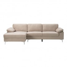 ALEX Καναπές Σαλονιού Καθιστικού Δεξιά Γωνία Ύφασμα Μπεζ Velure c534363