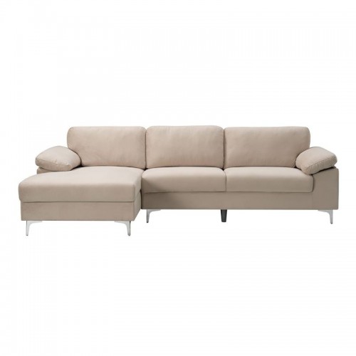ALEX Καναπές Σαλονιού Καθιστικού Δεξιά Γωνία Ύφασμα Μπεζ Velure c534363