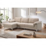ALEX Καναπές Σαλονιού Καθιστικού Δεξιά Γωνία Ύφασμα Μπεζ Velure c534363