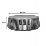 Τραπέζι σαλονιού Mable pakoworld mango ξύλο σε φυσική απόχρωση με επιφάνεια μαρμάρου Φ120x45εκ c534365