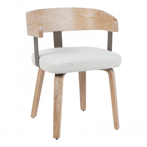 Πολυθρόνα Anesy pakoworld μέταλλο-ξύλο με ύφασμα σε μπεζ απόχρωση 53 5x51x72εκ c534366