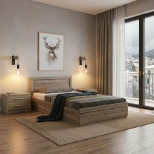 Σετ Κρεβατοκάμαρας Olympus Sonoma με Κρεβάτι 100x200εκ Σετ 2τεμ c534376