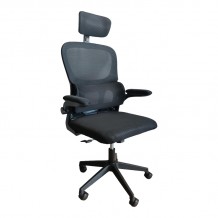 Καρέκλα γραφείου Recko pakoworld ύφασμα mesh σε μαύρη απόχρωση 56x62x116-125εκ c534377