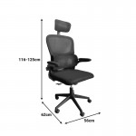Καρέκλα γραφείου Recko pakoworld ύφασμα mesh σε μαύρη απόχρωση 56x62x116-125εκ c534377