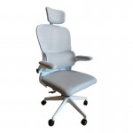 Καρέκλα γραφείου Recko pakoworld ύφασμα mesh σε γκρι απόχρωση 56x62x116-125εκ c534380