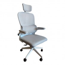 Καρέκλα γραφείου Recko pakoworld ύφασμα mesh σε γκρι απόχρωση 56x62x116-125εκ c534380