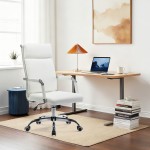 Καρέκλα γραφείου διευθυντη Mavel pakoworld PU λευκό 55x62x100-110εκ c534395