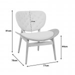 Πολυθρόνα Udalle pakoworld ξύλο σε φυσική απόχρωση με λαδί ύφασμα 77x70x81εκ c534396