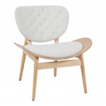 Πολυθρόνα Udalle pakoworld ξύλο σε φυσική απόχρωση με μπεζ ύφασμα 77x70x81εκ c534404