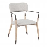 Πολυθρόνα Sentana pakoworld μέταλλο-ξύλο και ύφασμα σε μπεζ-καφέ απόχρωση 56 5x56x79εκ c534408