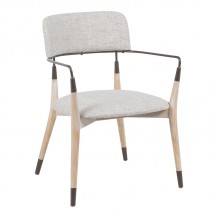 Πολυθρόνα Sentana pakoworld μέταλλο-ξύλο και ύφασμα σε μπεζ-καφέ απόχρωση 56 5x56x79εκ c534408