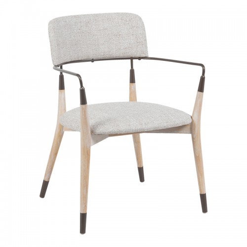 Πολυθρόνα Sentana pakoworld μέταλλο-ξύλο και ύφασμα σε μπεζ-καφέ απόχρωση 56 5x56x79εκ c534408