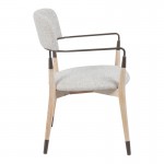 Πολυθρόνα Sentana pakoworld μέταλλο-ξύλο και ύφασμα σε μπεζ-καφέ απόχρωση 56 5x56x79εκ c534408