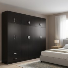 Ντουλάπα εξάφυλλη με πατάρι Lego I pakoworld wenge 240x42x240εκ c534448
